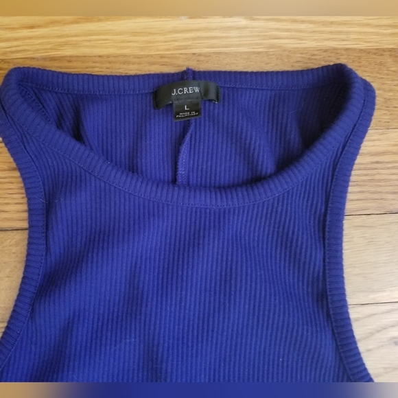 J CREW Blue Racer Back Rib Knit Top - Picture 3 of 3